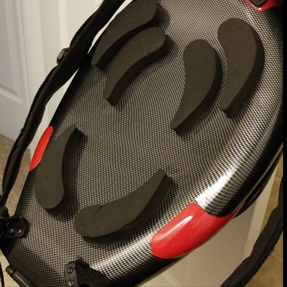 Speed Pac By Shook Design Aerodynamic Hard Shell Pack For Motorcyle Red & Blk - Picture 10 of 12